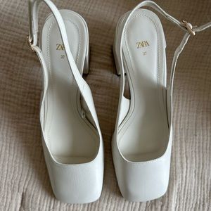 White Zara Slingbacks
